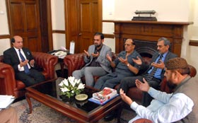 MQI Leaders visit Governor Punjab to condole Begum Bhutto's sad demise