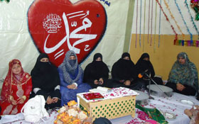 جہلم: ویمن لیگ کے زیراہتمام محمدی چوک میں محفل میلاد