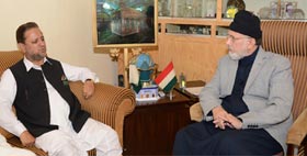 Former AJ&K Prime Minister calls on Dr Tahir-ul-Qadri, supports his agenda