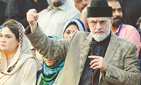 Qadri addresses supporters in Red Zone