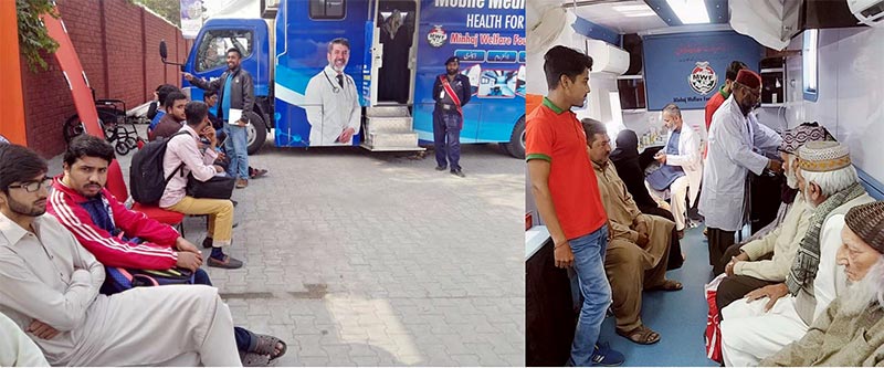 Mobile medical camp arranged in Minhaj University Lahore