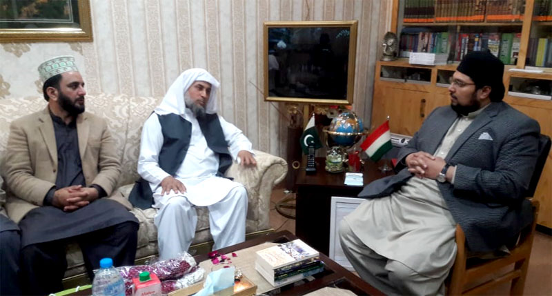 Pir Sayyid Muddassir Hussain Lasani calls on Dr Hussain Mohi-ud-Din Qadri