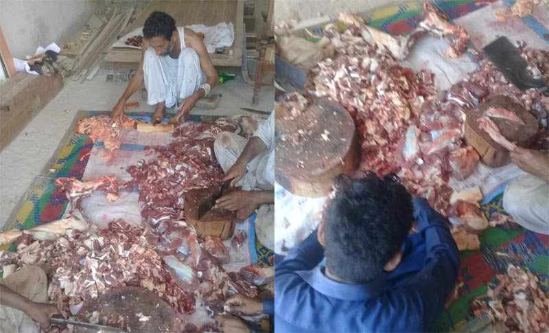 ڈاھرانوالا (بہاولنگر) : منہاج ویلفیئر فاؤنڈیشن کے زیراہتمام اجتماعی قربانی، مستحقین میں گوشت کی تقسیم