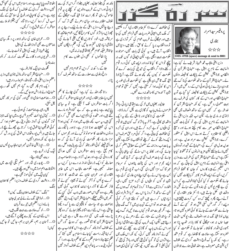 Print Media Coverage Daily Jang - Prof Syed Asrar Bukhari